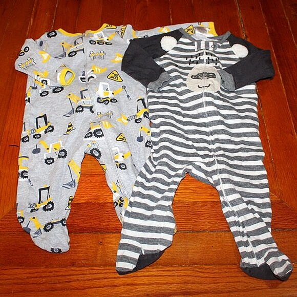 Baby Boy Sleep & Play Bundle - 3-6 Months - 5 Piece Lot - Footed Pajamas - Picture 2 of 14